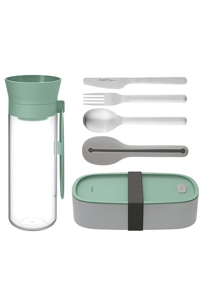 Berghoff Lunch set, 6 pieces, Plastic, Silicone, Steel, Green