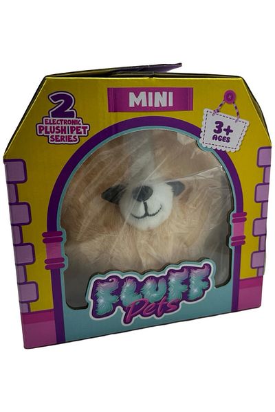 JPT Fluff Pets Mini Cat Interactive Plush Toy - Beige Model with Smile