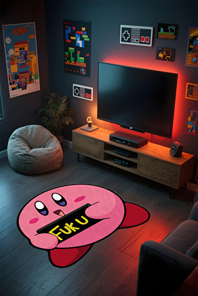 Alpacarpet Özel Kesimli Desenli Anime & Gamer Halısı Kaymaz Taban Makinede Yı...