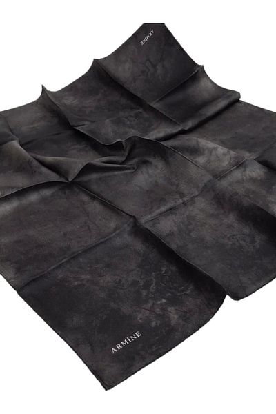 Armine Silk Scarf Nostalgia Sura 8333Ds-87 Solid Color Black