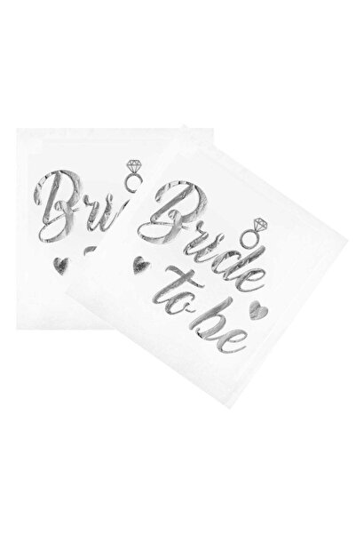 Parti Zamanı Наречена буде серветка срібна позолочена біла 16 штук сіра фольга для вечірки прощання з дівич-вечором прикраси матеріали