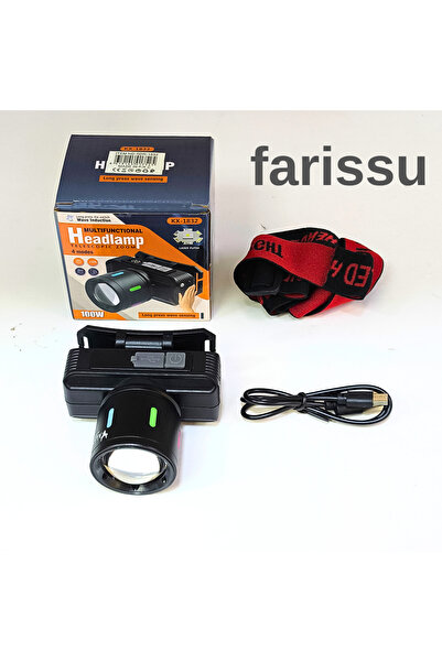 farissu Şarjlı Kafa Lambası KX-1832 | 60W LED Zoomlu | 3000mAh | Kamp & Açık ...