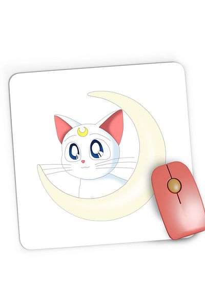 OEM Mousepad Gaming Sailor Moon Artemis Love Gift Dragobete Anime, 21x19 cm