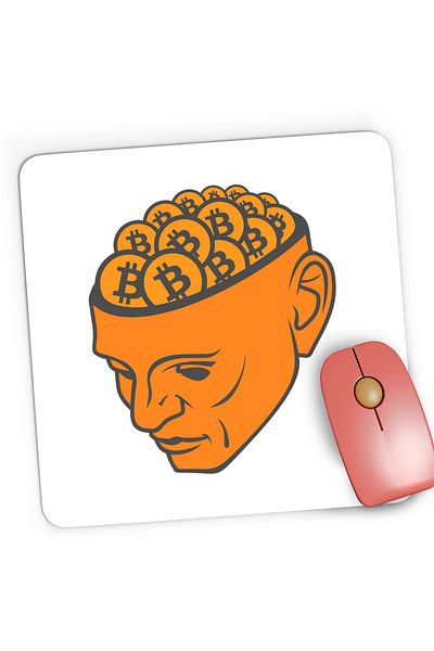 OEM Mousepad Gaming Bitcoin in Head, 21x19 cm