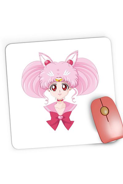 OEM Mousepad Gaming Sailor Moon Pink Girl Chibiusa Valentines Day, 21x19 cm