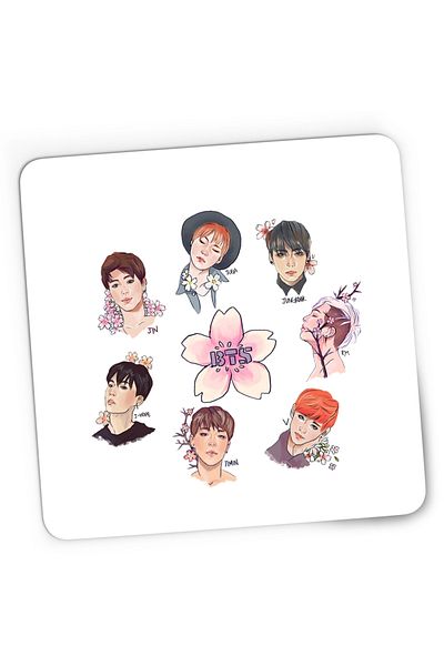 OEM Mousepad Gaming BTS All Crew Gang Flower, 21x19 cm