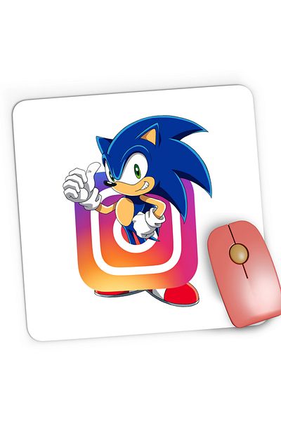 OEM Mousepad Gaming Sonic the Hedgehog Instagram Insta Creator, 21x19 cm