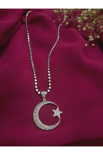 Gold Tasarım Moon Star Steel Necklace
