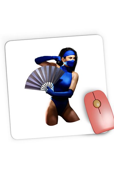 OEM Mousepad Gaming Mortal Kombat Mileena Hand Blue Evantai Magic, 21x19 cm