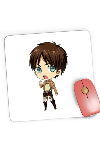 OEM Mousepad Gaming Attack on Titan Eren Yeager Bebe Anime Manga, 21x19 cm