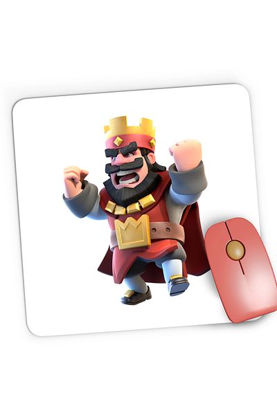 OEM Mousepad Gaming Red King Clash of Clans Royale, 21x19 cm
