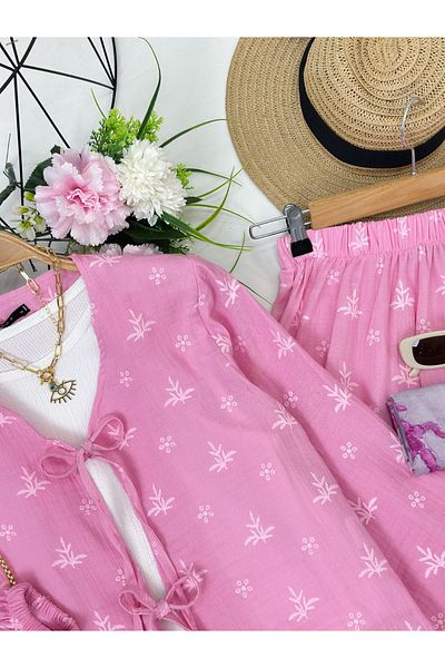 YEDİLALE Summer Double Suit with Rose Skirt and Jacket [Excluding Underwear and Shawl]