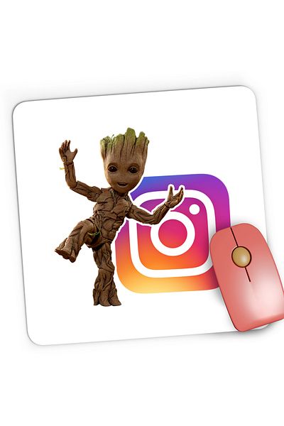 OEM Mousepad Gaming Baby Groot Instagram Influencer Creator, 21x19 cm
