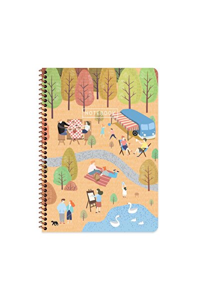 KESKİN COLOR دفتر ملاحظات Seasons ذو غطاء من الورق المقوى المخطط مقاس A4 - ال...