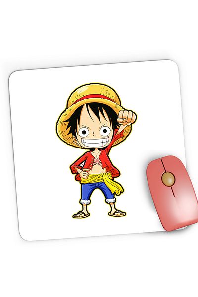 OEM Mousepad Gaming Monkey D Luffy One Piece Trafalgar Chibi Marinar Copil, 21x19 cm
