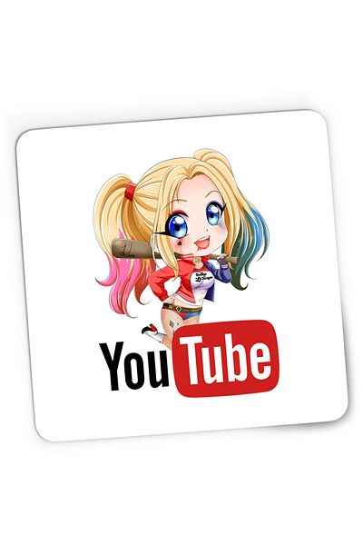 OEM Mousepad Gaming Joker Harley Quinn Youtube Youtuber, 21x19 cm