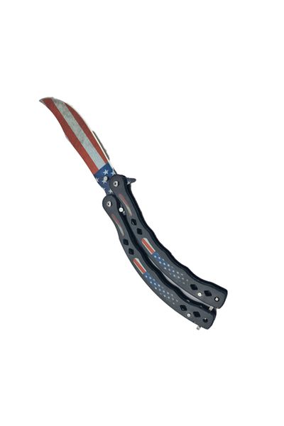 dalimag Briceag Fluture, Model USA, Curbat, cu Tais, 24 cm,