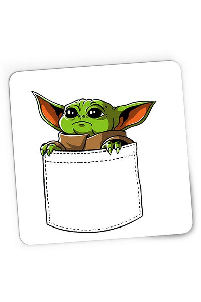 OEM Mousepad Gaming Baby Yoda White Pocket, Star Wars, 21x19 cm
