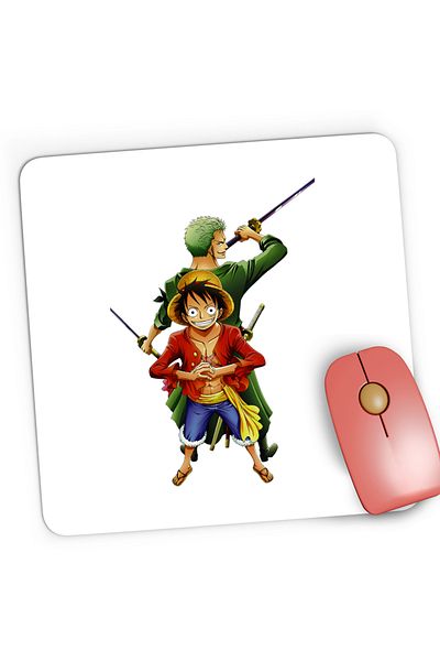 OEM Mousepad Gaming One Piece Monkey Luffy Roronoa Zoro Pirati, 21x19 cm