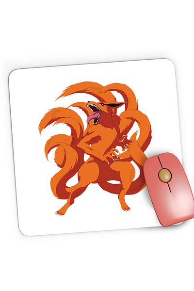 OEM Mousepad Gaming Naruto Nine Tailed Vulpe Dragon Anime, 21x19 cm