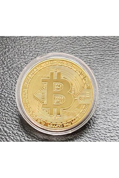 BLA BLA FOAM Moneda de colectie, Suvenir Bitcoin Auriu, decorativ - Cadou Ideal, Colectie Premium