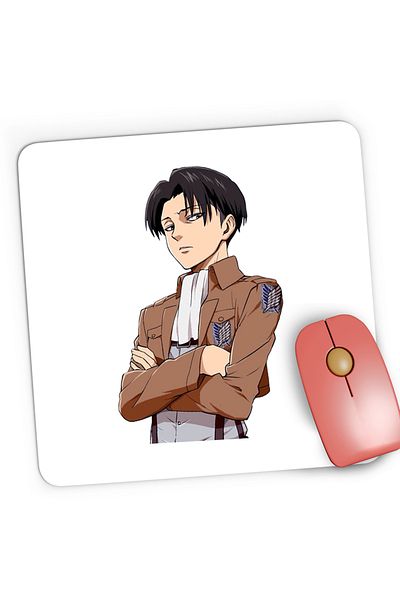 OEM Mousepad Gaming Attack on Titan Captain Levi Anime AOT Manga, 21x19 cm