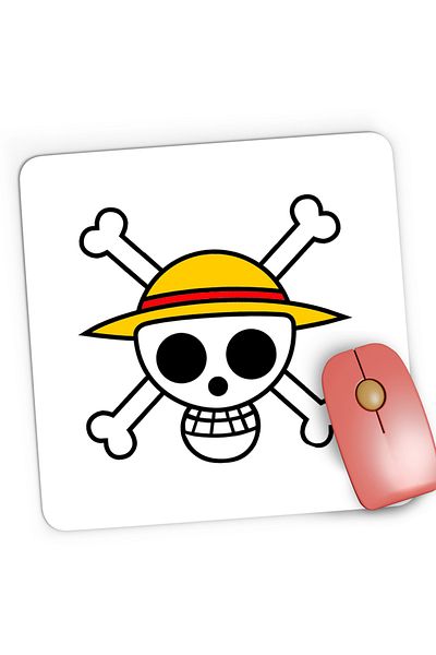 OEM Mousepad Gaming ne Piece Monkey D Luffy Crew Logo Schelet, 21x19 cm