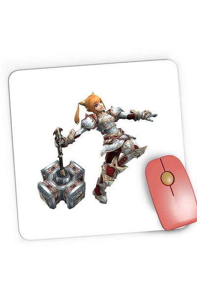 OEM Mousepad Gaming Lineage II Dwarf Lady Server Aion, 21x19 cm