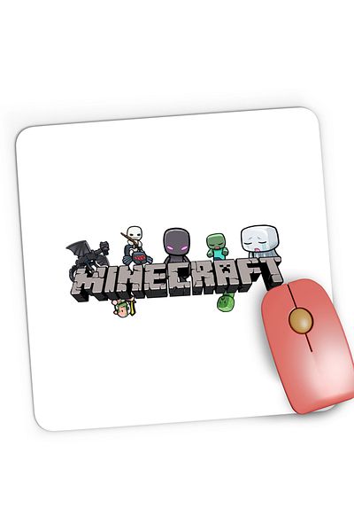 OEM Mousepad Gaming Dragon Enderman Spider Minecraft, 21x19 cm