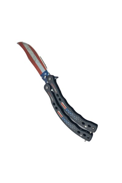dalimag Briceag Fluture, Model USA, Curbat, cu Tais, 24 cm,