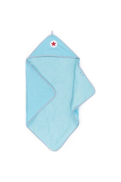 LIEF Prosop de baie cu glugă pentru bebeluși, bumbac premium, super-absorbant, turcoaz, 75x75 cm