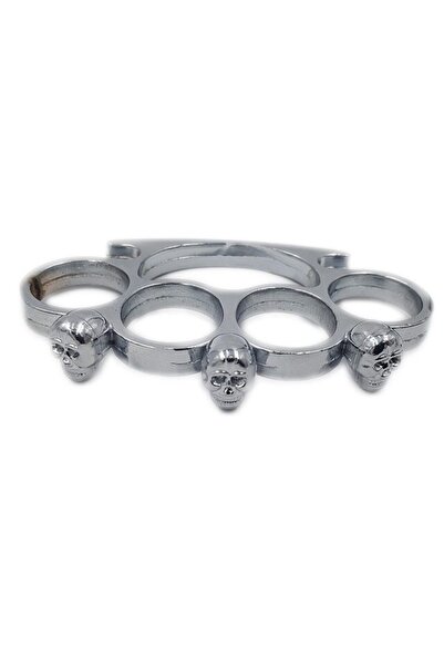 dalimag Pumnal tip box, rozeta autoaparare, cap de mort, 1 cm grosime, argintiu V2