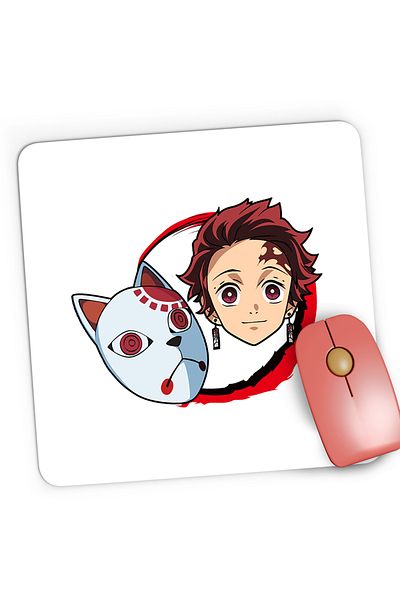 OEM Demon Slayer Tanjiro Kamado Masca Japanese Gaming Mousepad, 21x19 cm