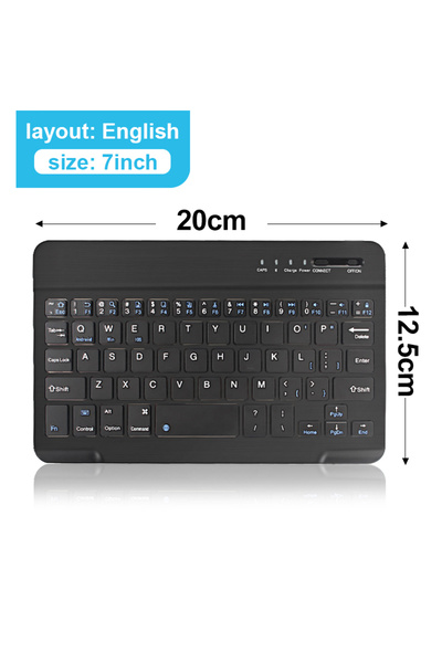 choice2 7in black Bluetooth Wireless Keyboard Mini Keyboard For Laptop Tablet Phone Ipad Rechargeable Gaming
