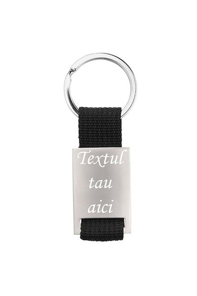dalimag Metal keyring engraved and personalized with your text, dalimag, black