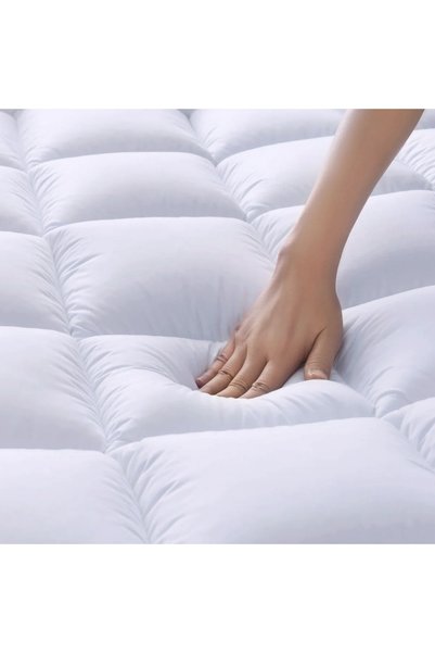 COTTON HOME Supersoft Mattress Topper , Single Size 90x190+5cm , White