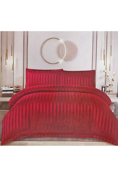 Casa New Concept 4 Piece Damask Bed Linen Set – Fitted Sheet 200x230 cm, Duvet Cover 280x200 cm, 2 Pillowcases