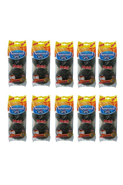ARIX Splendelli Metal Stainless Steel Scourer (Pack of 10 x 2pcs) – Heavy-Duty Cleaning Solution