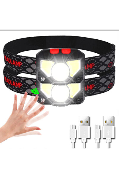 Heinast 2 قطعة من مصابيح الرأس القوية LED التي تعمل بمستشعر USB قابلة لإعادة ...