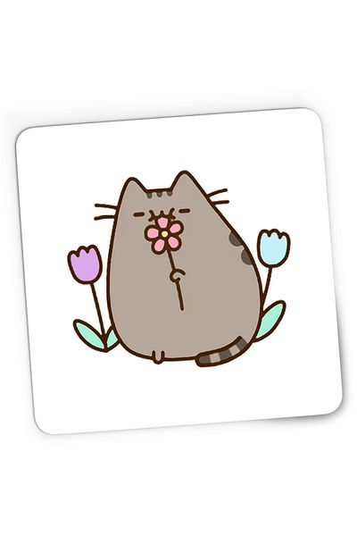 OEM Mousepad Gaming Pusheen Cat Flowers Plush Spring, 21x19 cm