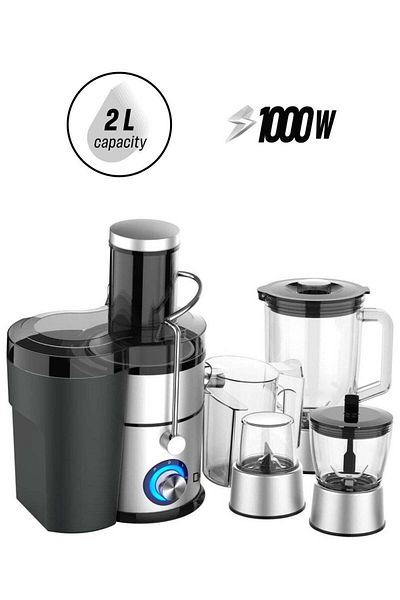 Dessini 4 In 1 Juicer And Blender With 85mm Big Diameter Feed Tube 2 L 1000 W Juicer/Blender 222 Bla
