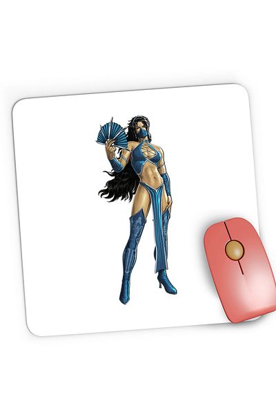 OEM Mousepad Gaming Mortal Kombat Mileena Shao Kahn Kitana Blue, 21x19 cm