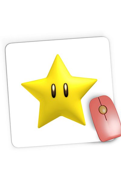 OEM Mousepad Gaming Super Mario Bros Gold Star VIP Game, 21x19 cm