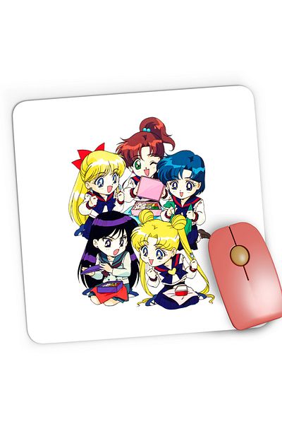 OEM Mousepad Gaming Sailor Moon 5 Crew Gang Chibi Bebe Anime, 21x19 cm