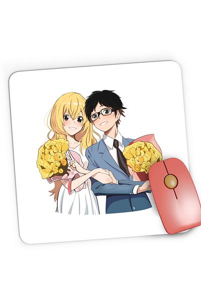 OEM Mousepad Gaming Your Lie in April Dragobete Valentine's Day Gift, 21x19 cm