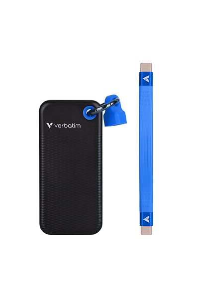 Verbatim Verbatim Pocket External SSD, 1TB, USB 3.2 Gen 2 (Black/Blue)