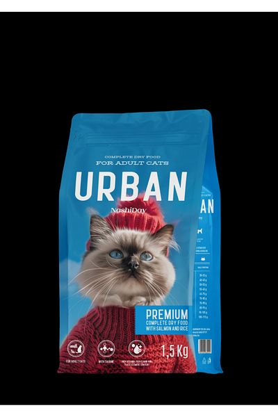 URBAN CAT HRANA USCATA PISICI URBAN PREMIUM SOMON SI OREZ 1.5 KG