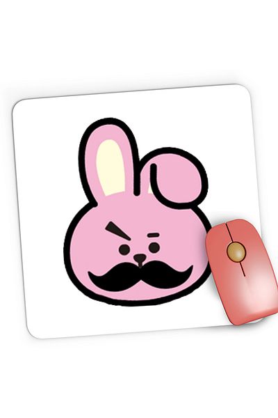 OEM Mousepad Gaming BTS Pink Bunny, 21x19 cm