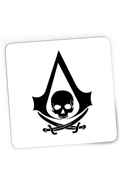 OEM Mousepad Gaming Black Flag Assassin's Creed Logo Emblem, 21x19 cm