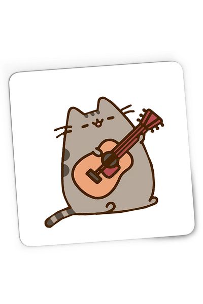 OEM Mousepad Gaming Pusheen Cat Plush Cute Pussy Cat Guitar, 21x19 cm